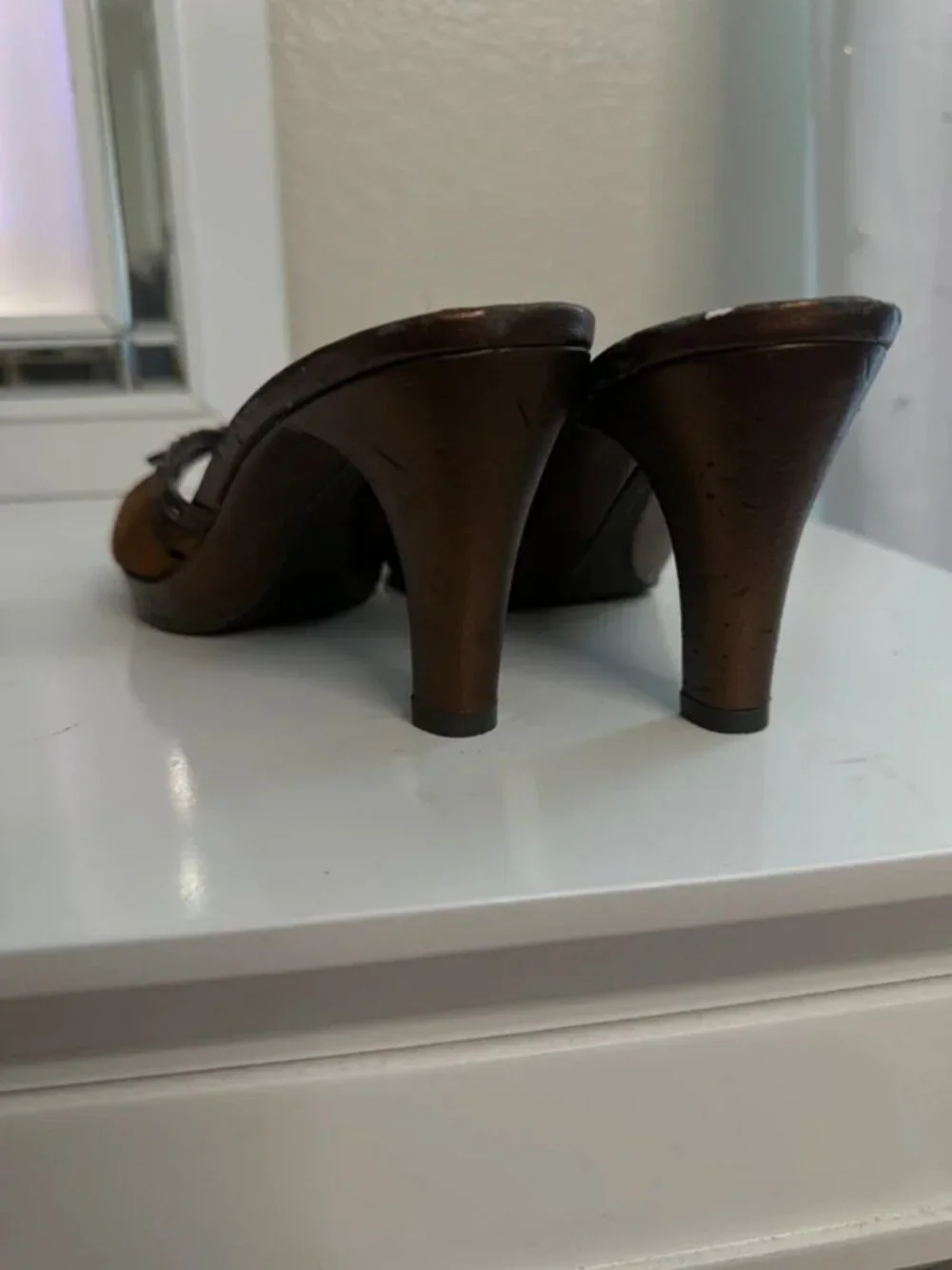 vintage slip on mule heels